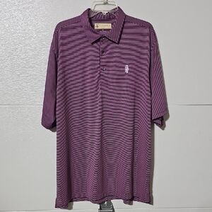 Donald Ross Purple & Black Striped Men's Polo Shirt